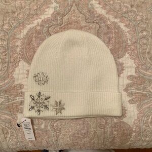Talbots Ivory Beanie with Crystal Snowflakes
NWT